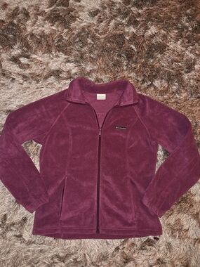 Columbia Women's Berry Purple Pink Fleece Jacket - Full Zip Front Large